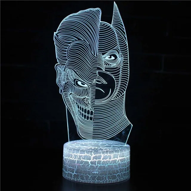 Трещина база Скелет 3D лампа светодиодный USB креативный Череп 3d Ночной светильник 7 цветов Изменение акриловый пульт дистанционного управления Сенсорный переключатель спальня настольная лампа - Испускаемый цвет: 7 Colors Changeable