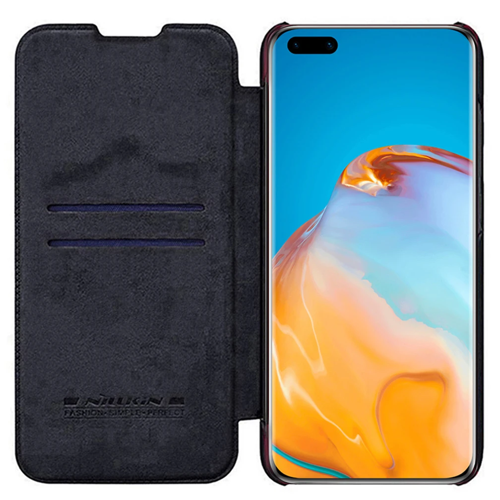 Кожаный чехол книжка для Huawei P40 Pro + Plus Nillkin Qin защитный чехол|Бамперы| |
