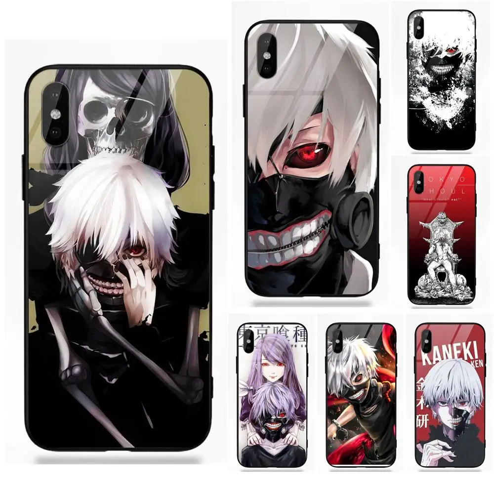 Cool Tokyo Ghoul Kaneki Ken Silicone TPU Frame Tempered Glass Popular Case For Apple iPhone 5 5C 5S SE 6 6S 7 8 Plus X XS Max XR | Мобильные