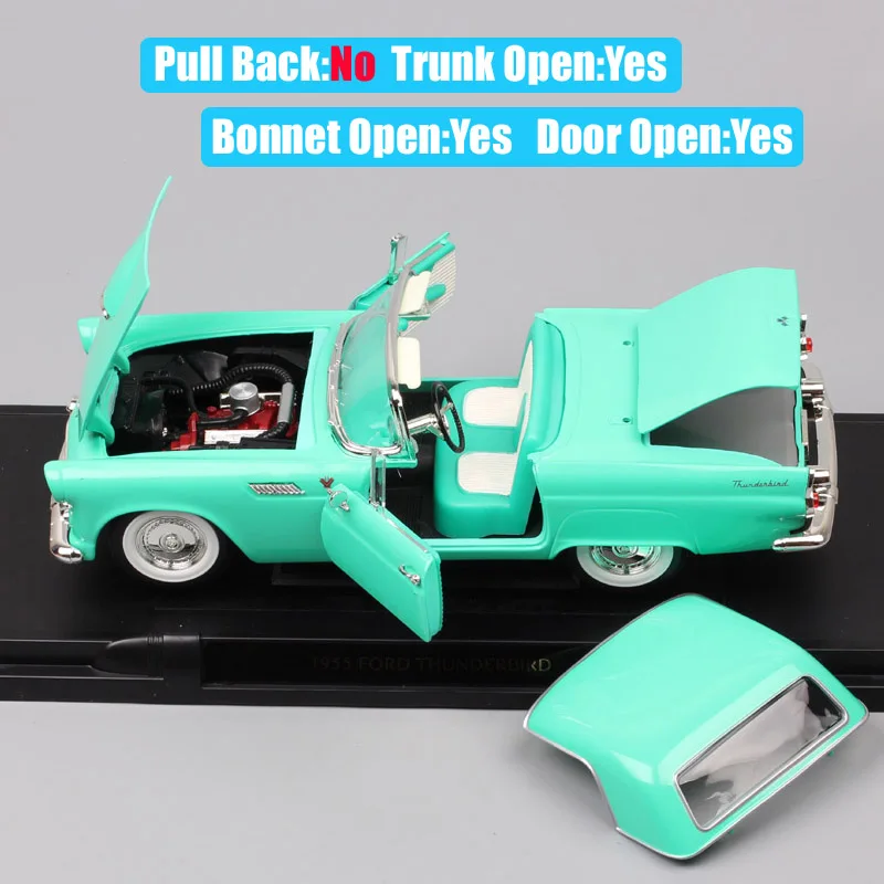 Классический большой 1/18 Ford Thunderbird 1955 hardtop T-Bird Diecasts& Toy Vehicles авто автомобили модель детского миниатюрного коллектора