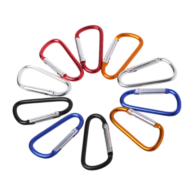 

Hot 10pcs 6cm Outdoor Sport Carabiner Camping Safety Buckle Keychain Hiking Hook