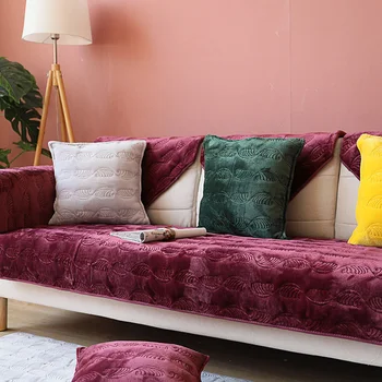 

2020 New Soft Warm Plush Sofa Covers Mats Pads Wave Pattern Furniture Protectors Sofa Towels Anti-slip Pet Pad Almofadas Cover
