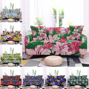 

Printed Flowers Sofa Cover Elastic Spandex Sofa Decorative Seat Cover Hotel Living Room Bedroom Universal Sofa Protective Cover