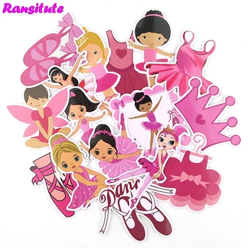 

16pcs/set Ballet Girl PVC Waterproof Fun Sticker Toy Luggage Sticker Motorcycle And Luggage Notebook Sticker R507