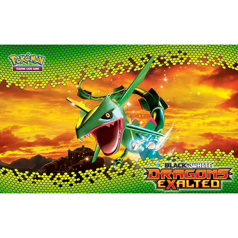 

Takara Tomy Pokemon Rayquaza Playmat Trading Card Game Monsters Dark Explorers TCG Accessories Anime Board Mat Rubber Mouse Pad