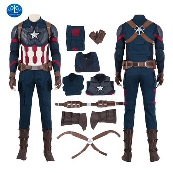 

MANLUYUNXIAO Captain America Cosplay Steven Roger Outfit Halloween Costumes For Men Adult Avengers 4 Endgame Superhero Jumpsuit