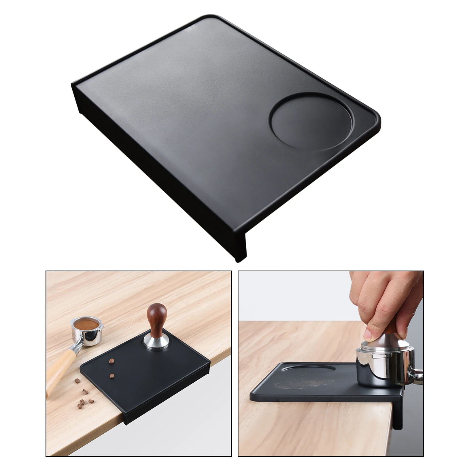 Anti-skid Coffee Tamper Mat Tamp Rest Holder Corner Edge Powder Pad Protect Your Worktop Black Office Bar Shop Tamping | Дом и сад