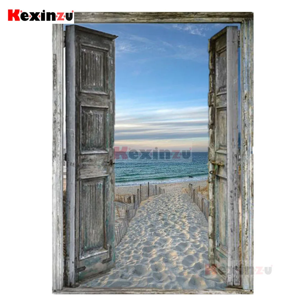 14 Полный 5D DIY квадратная/круглая алмазная живопись набор вышивки крестом двери пейзаж 3d вышивка мозаика украшение дома стикер на стену подарок - Цвет: 14