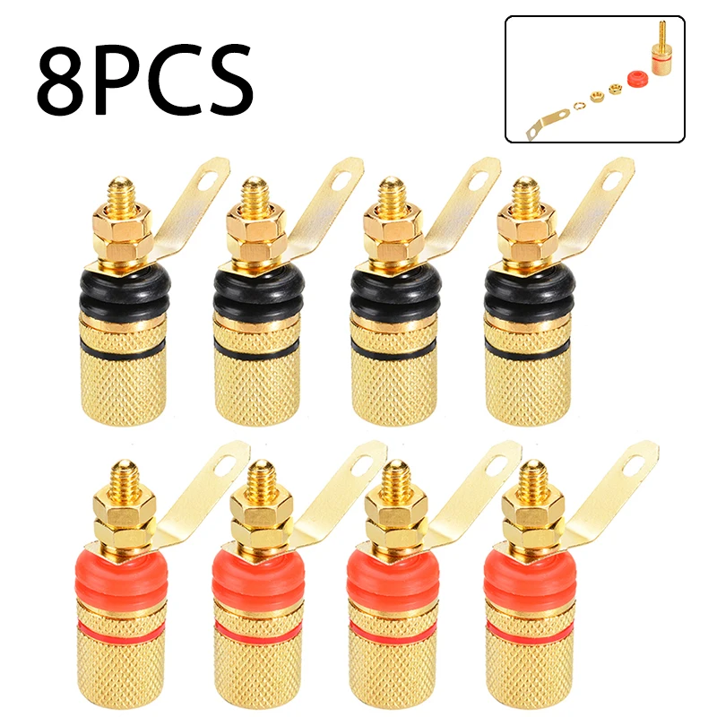 2 Uds. Conector Banana De 4MM, Amplificador, Terminal De Altavoz, Conector De Enchufe Banana