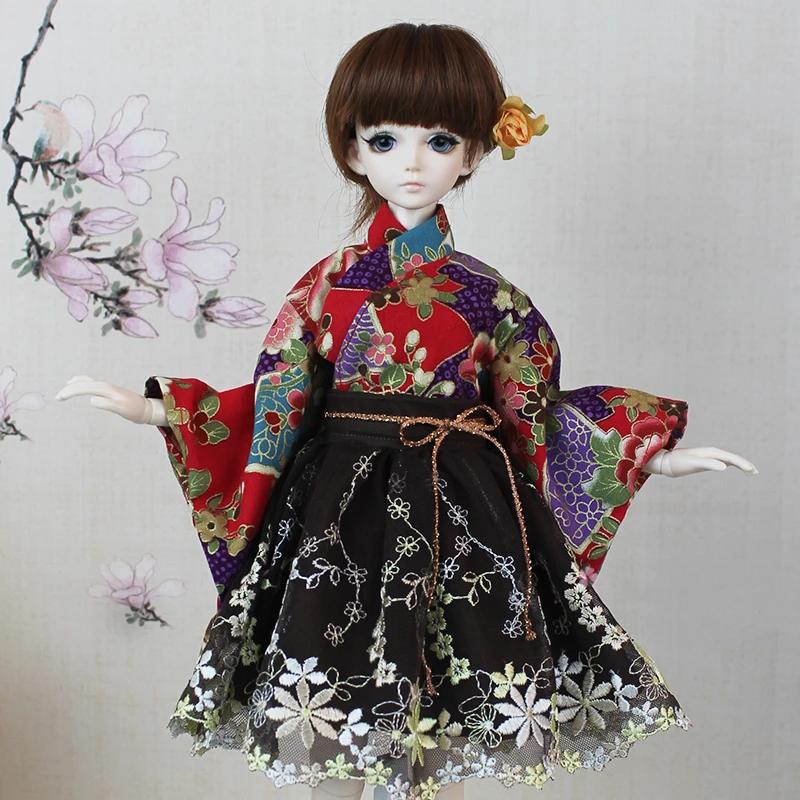 Модная Одежда для кукол наряд платье-кимоно для 1/3/1/4 1/6 BJD кукла Косплэй костюм