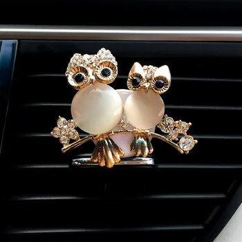 

Car Gift Air Outlet Fragrant Double owl shape Freshener Diffuser car decoration accessories для машины аксесуары