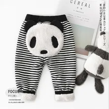 Штаны для маленьких мальчиков зимние вельветовые плотные теплые штаны для малышей штаны с пандой для маленьких мальчиков, детские леггинсы, штаны для детей от 0 до 24 месяцев