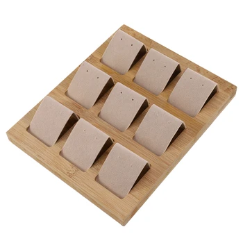 

9Pcs Wood Earring Card Holder Tray for Jewelry Accessory Display Cream Color