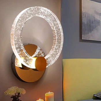 

Post-modern Bubble Crystal Ring LED Wall Lamp Bedroom Bedside Light Living Room Aisle Corridor LED Lighting Wall Mounted Sconces