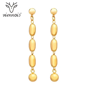 

Viennois Trendy Long Drop Earrings For Women Gold Color Water Drop Design Dangle Earrings Tassel Earrings Korean Earrings