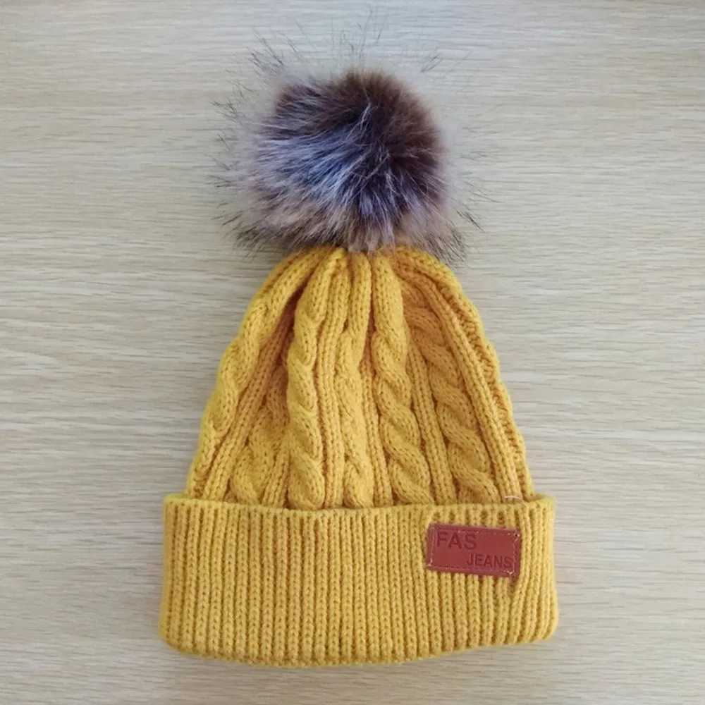 Beanies детская зимняя шапка Дети Девочки Мальчики Твердые крышки милые девочки шляпа Новорожденные модные шапки для маленьких девочек теплые вязаные шапочки