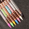 ANGNYA Rose Gold Dual Head Acrylic Metal Dotting Wax Pen Rhinestones Gem Picker Crystal Picking Nail Art Studs DIY Point Tools 5