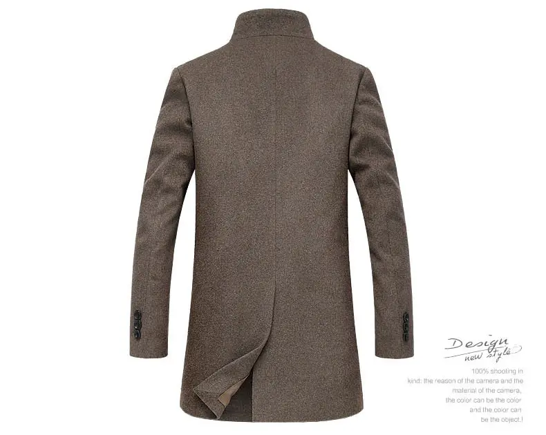 Зимние Повседневные мужские шерстяные куртки и пальто для мужчин slim fit бизнес коричневый шерстяной пальто куртка мужская шерстяная верхняя одежда