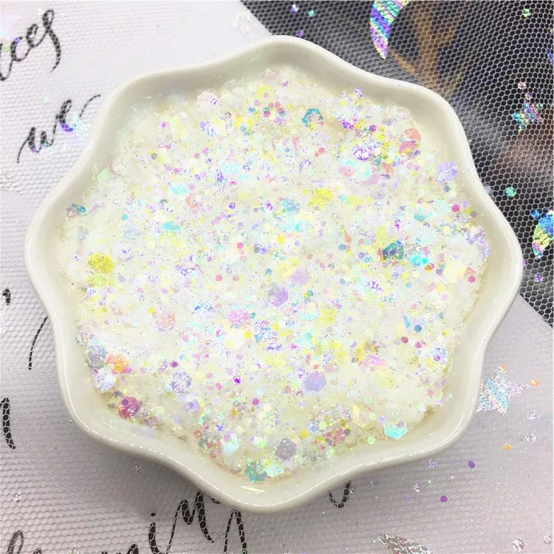 Transpa Colorful 10g Яркие блестки, 1-3 мм, Смешанные Круглые шестигранники, ультра-тонкие Блестящие Блестки для ногтей, сделай сам, дизайн ногтей, маникюрное украшение, 10 г - Цвет: Transpa Colorful 10g