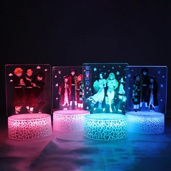 

Demon Slayer Action Anime 3D Color Changing Led Figure Kimetsu no Yaiba Kamado Nezuko Kamado Tanjirou Desk Visual Model Gift Toy