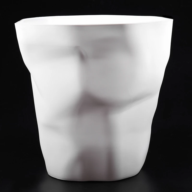 Living Room Uncovered Trash Can Bedroom Large Dustbin Bathroom Paper Rubbish Bin—White