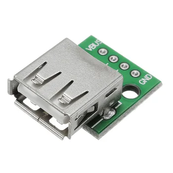 

LEORY 10pcs USB 2.0 Female Head Socket To DIP 2.54mm Pin 4P Adapter Board Module