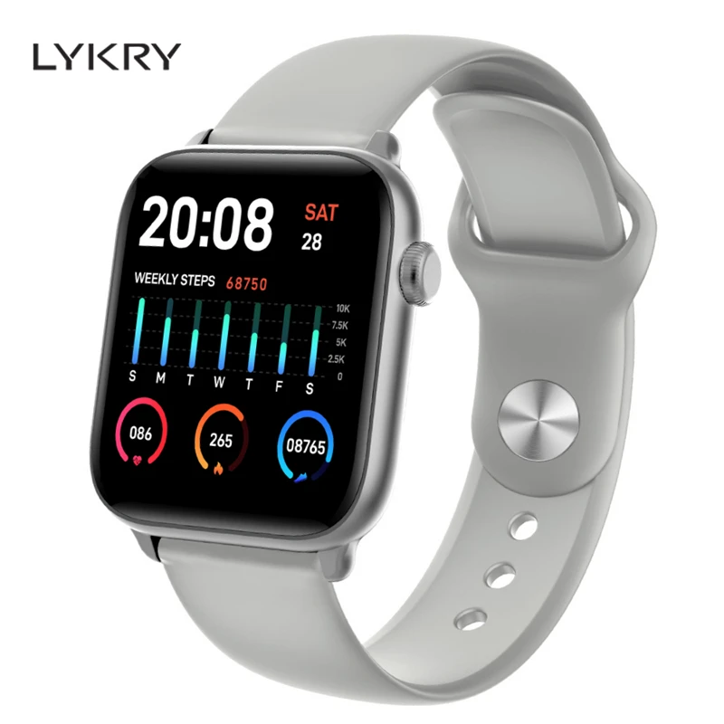 

LYKRY KW37 Smart Watch Men Women Heart Rate Monitor IP68 Waterproof 1.3 Inch Full Touch Screen Sports Watches for Iphone Xiaomi