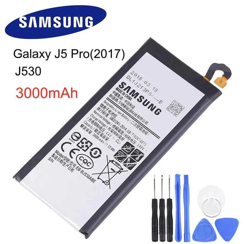 Оригинальный аккумулятор для Samsung Galaxy J5 2017 /J5 Pro J530 J530F J530G полимерная литиевая батарея 3000 мАч|Аккумуляторы