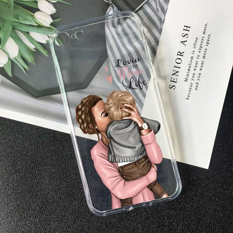 tpu A844 Модный милый чехол для телефона mama of girl boy Super mom baby для iPhone XR 7 6 6s 8 Plus 5S SE X XS MAX, мягкий силиконовый чехол для телефона из ТПУ - Цвет: tpu A844