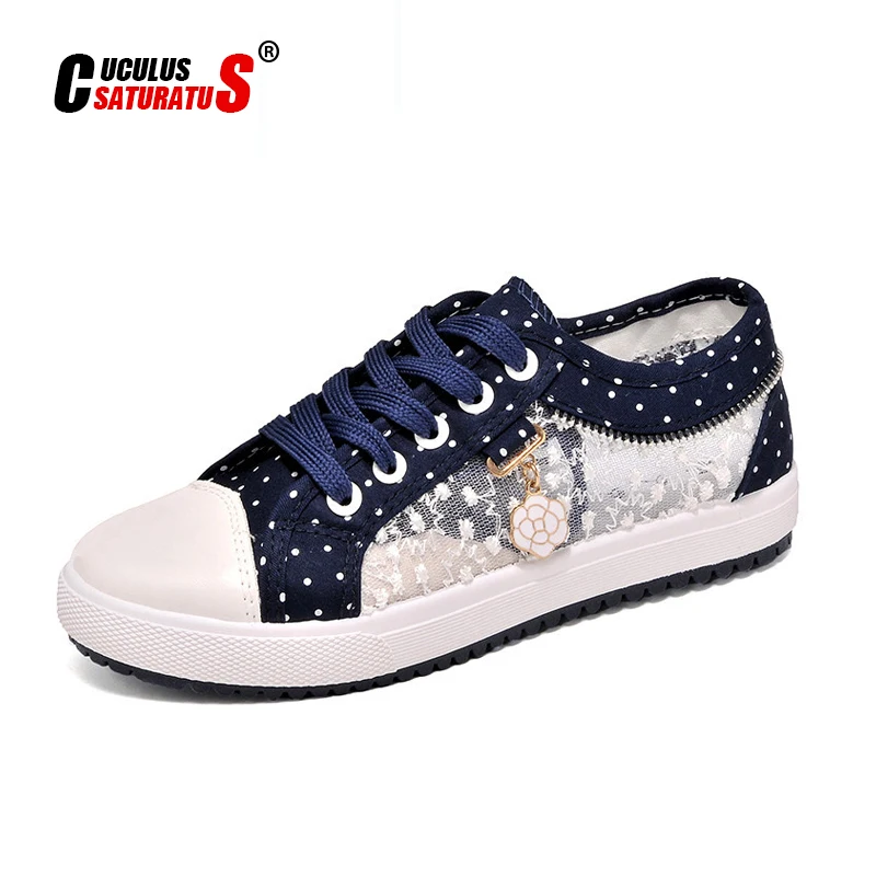 Туфли Cuculus женские с прорезями дышащие сетчатые Повседневная холщовая обувь