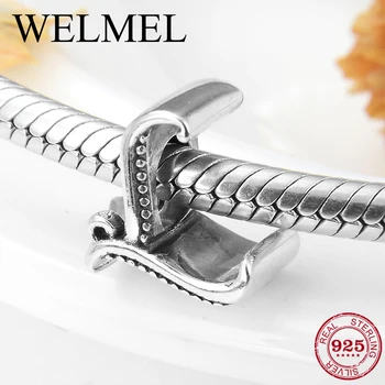 

Genuine 925 Sterling Silver Delicate Love Letter L beads Fit Charms Original Women 925 Bracelets Bangles DIY Jewelry