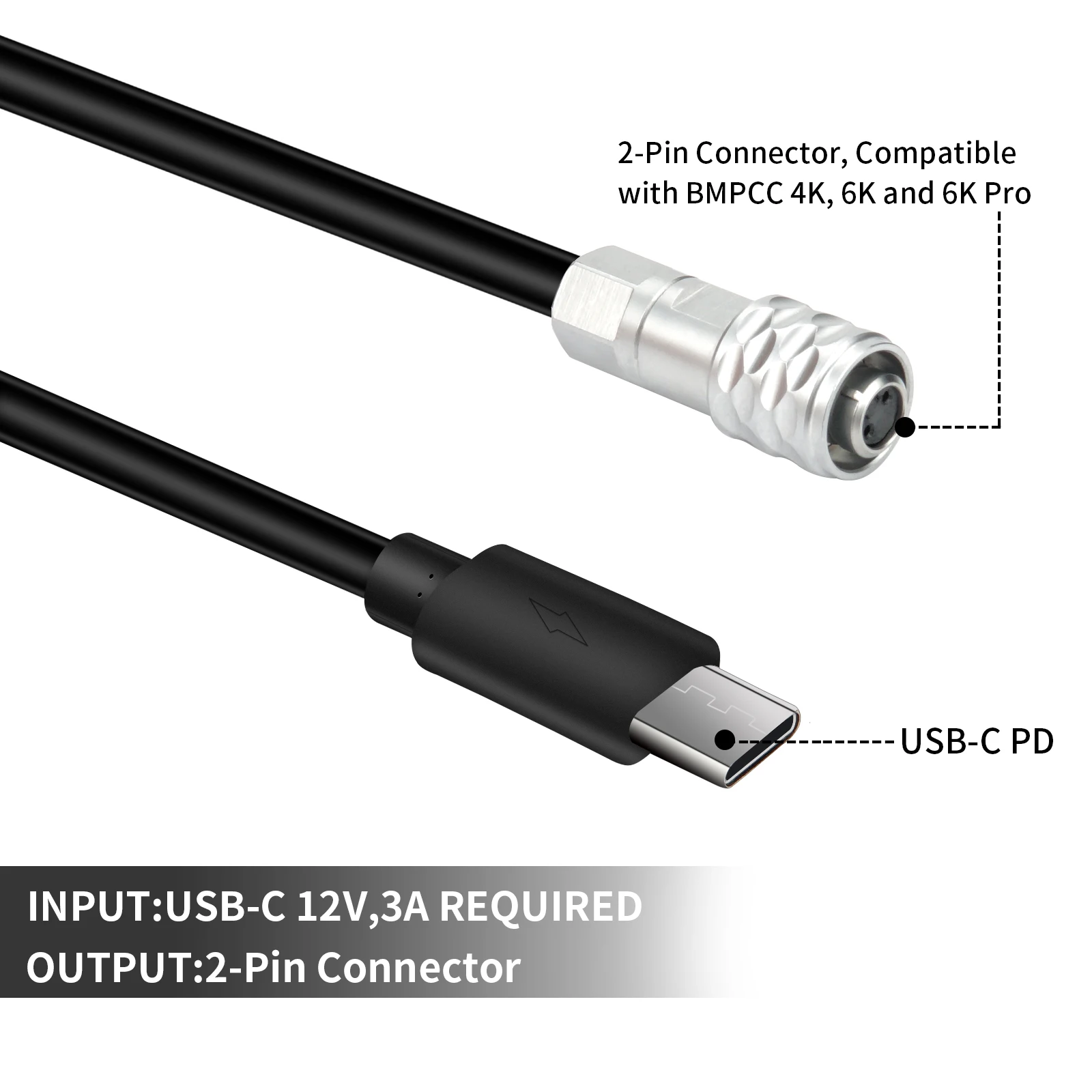 Cabo de Alimentação para Alimentação para Câmera Bmpcc e Qualquer Bmpcc Tipo-c pd Dispositivo Usb-c 4k & 6k Usb - Image 3