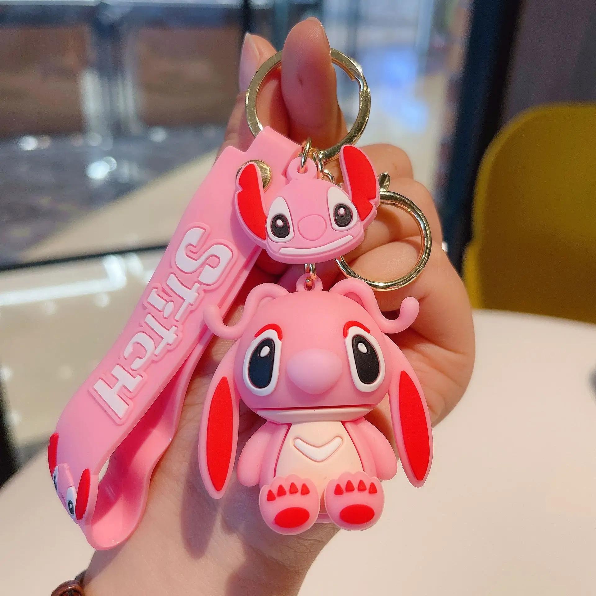 6pcs/Lot Disney Lilo & Stitch Keychains for Girls Gift Boys Monster Stitch  Key Chains Mini Dolls Kid Key Ring Car Bag Charm