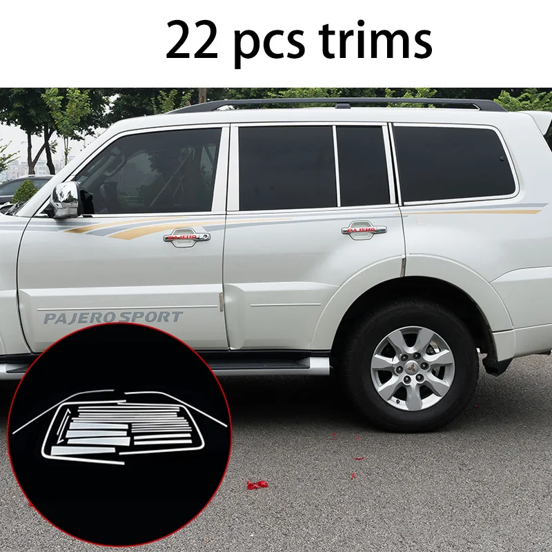 

Stainless steel Exterior Window Sill Lid Trims for mitsubishi pajero 2006-2018 2012 2013 2014 2015 2016 2017 Car Styling