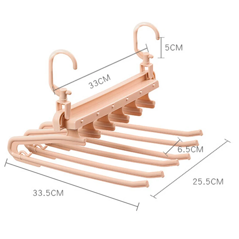 Clothes Pants Hangers Multi-function Storage Rack Closet Space Saving Foldable 360° rotating evenly flexible
