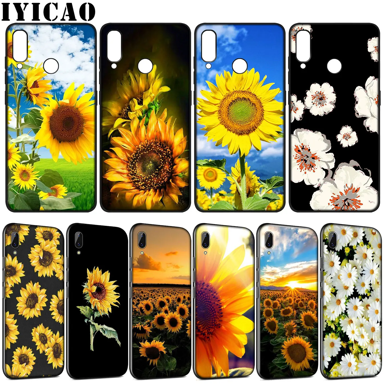 Мягкий чехол с цветным желтым подсолнухом для Huawei Y9 Y7 Y6 Prime 2019 Honor 20 10 9 9X 8C 8X 8 Lite 7C 7X