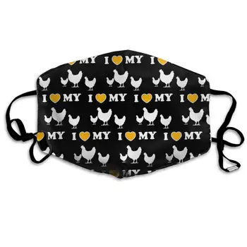 

Garde Art Studio Reusable Face Masks, I Love My Chickens Healthy Durable Polyester Half Face Masks, Mouth Face Masks Comfy