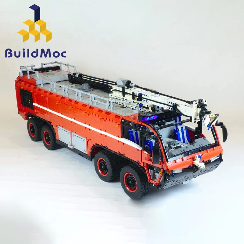 MOC-4446 Technic серии пожаротушения аэропорта крах тендер Строительные блоки Кран город Кирпичи игрушки для детей рождественские подарки