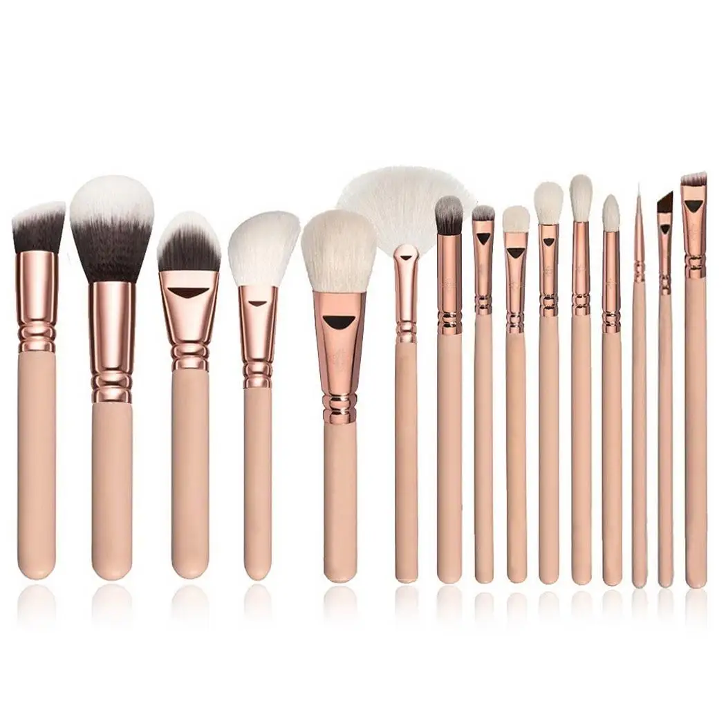 15PCS/Set Makeup Brushes Sets Cosmetic Foundation Brush 14cm/5.5inch Make 3cm/1.2inch Up Tools with Wood Bag | Красота и здоровье