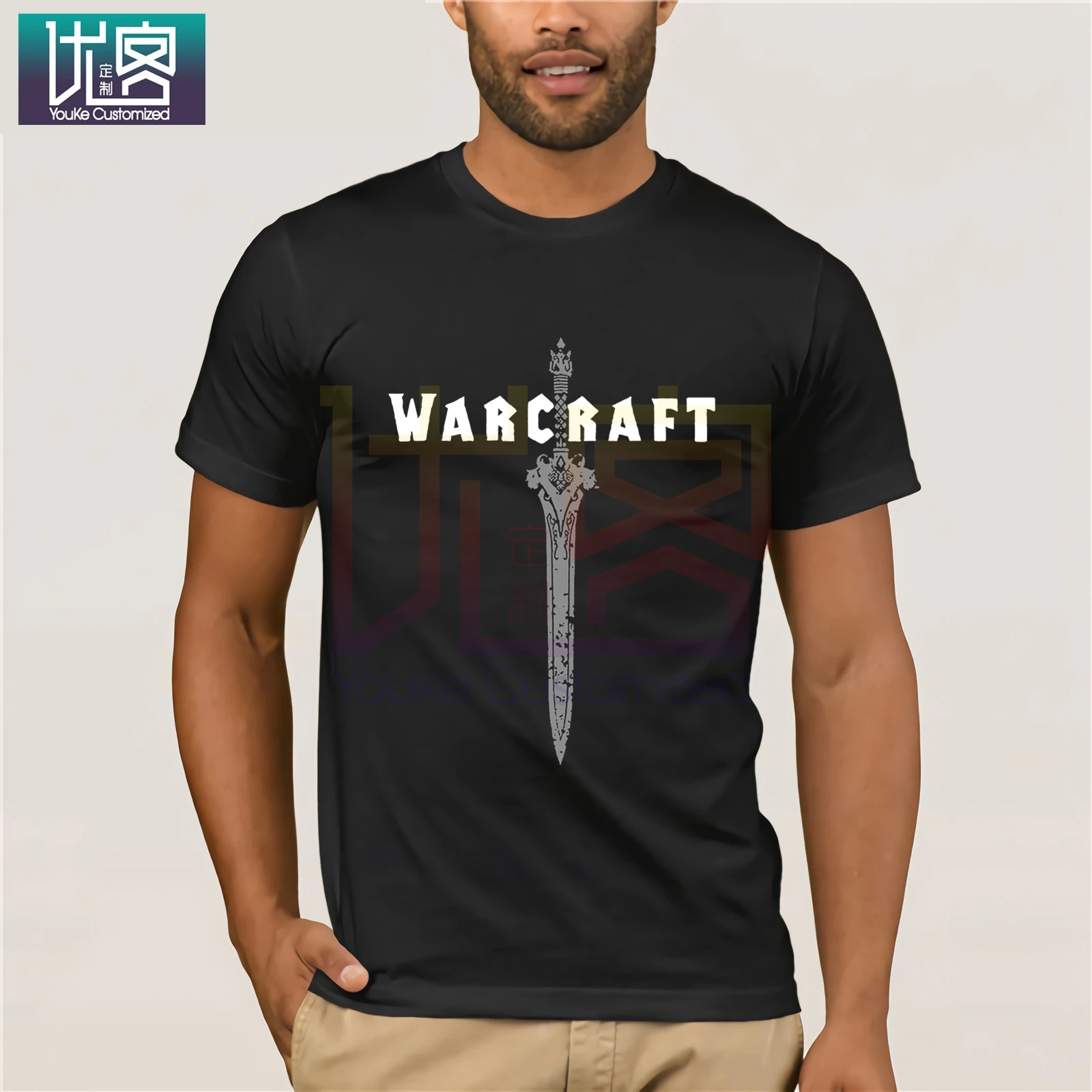 Футболка с надписью World Of Warcraft Sword новый лицензированный топ короткими рукавами