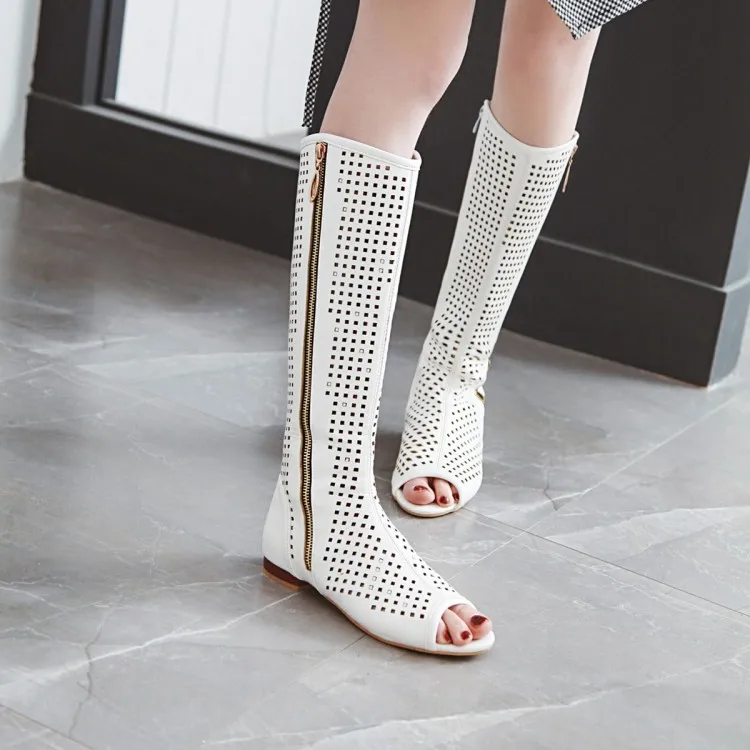 FXYCMMCQ 2021 European and American Fashion Knee-length Fish-toe Sandals Women's Sandals362-7