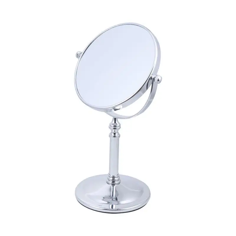 Double Side Cosmetic Mirror Magnification Desktop Makeup Mirror for Home(6 Inch 5 Times Magnification Silver