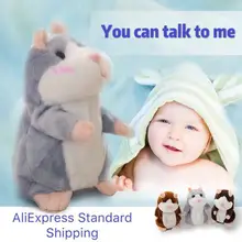 Dropshipping promoção 15cm adorável falando hamster recheado de pelúcia animal kawaii hamster brinquedos falar gravação som repetir(China)