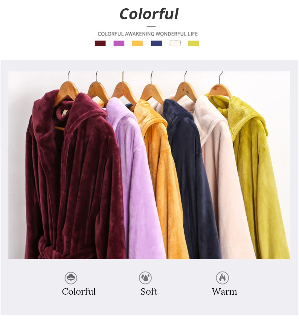 Women winter bathrobe with Hooded noble couple warm thick flannel velvet robes roupao feminino loose soft homewear sleepwear