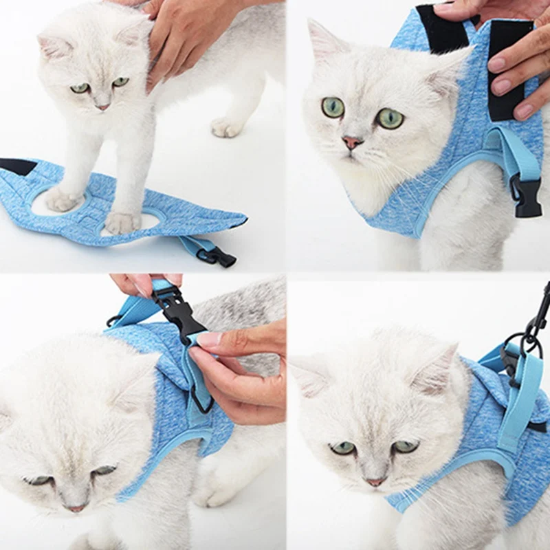 

Pet Dog Cat Harness Escape-Proof Anti-Paralysis Small Cat And Dog Soft Mesh Vest Harnesses Adjustable Quick Release Pet Harness