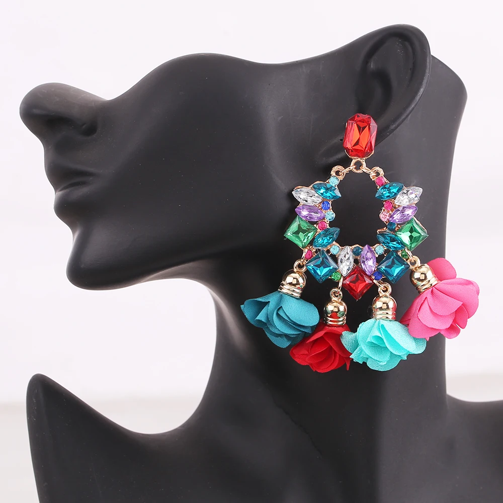oorbellen Aretes Color Heart Pendant Earings for women Black