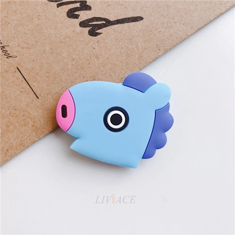 blue horse Милый силиконовый чехол-держатель для мобильного телефона с 3D рисунком для iphone x xs 11 pro max 5 5S 6 8 7 - Цвет: blue horse