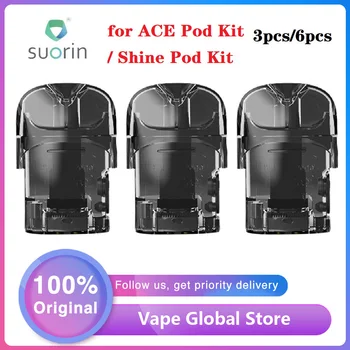 

3pcs/6pcs Original Suorin Ace Pod For Suorin Ace Kit/Suorin Shine Kit with 2ml Capacity &1.0ohm Coil E-cigarette Vape Cartridge