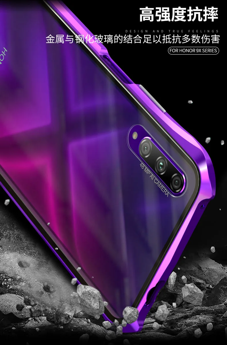 Магнитный чехол для huawei Honor 9X Pro Honor9X полный защитный двухсторонний чехол из закаленного стекла для huawei Honor 9X металлический чехол