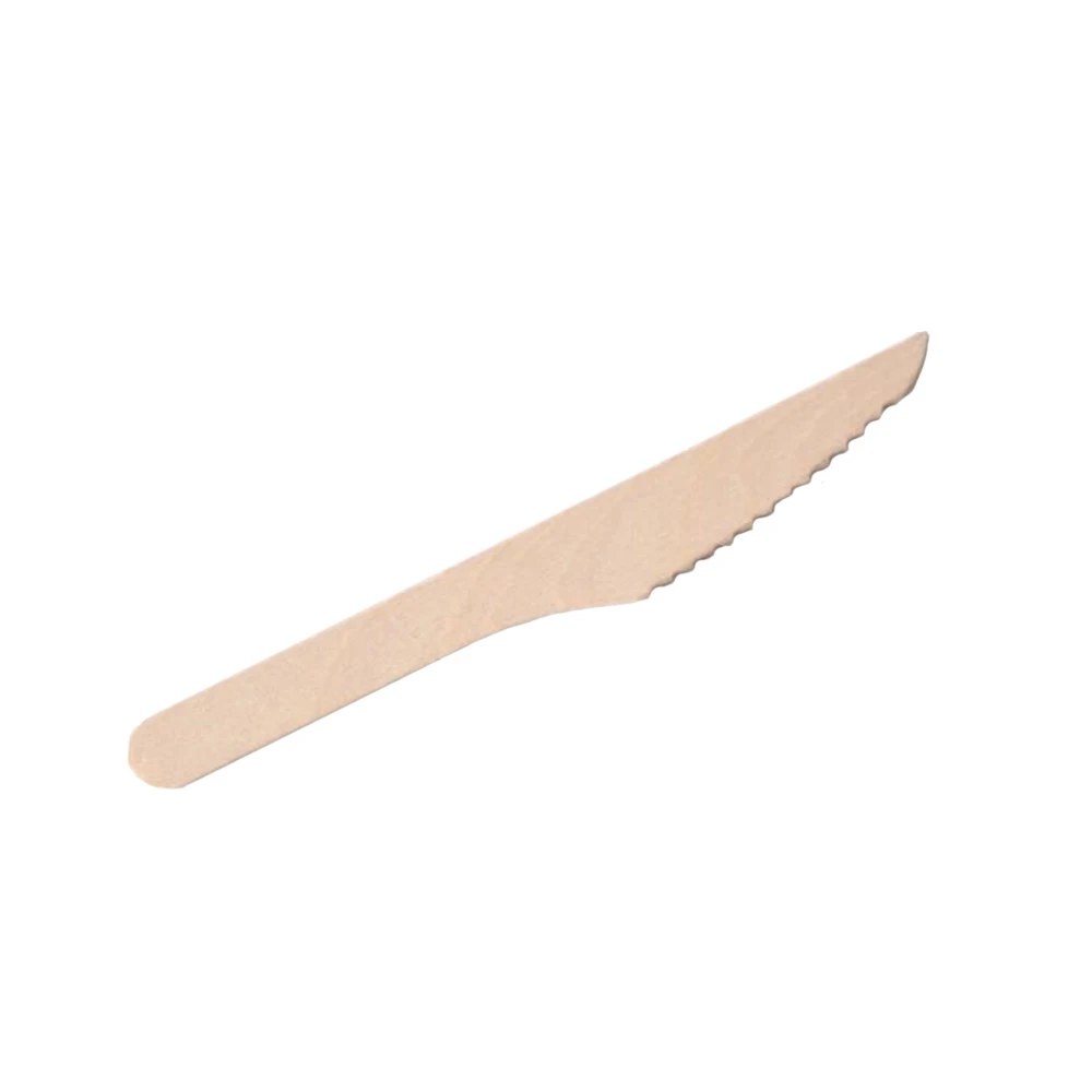 16.5cm knife 100 шт одноразовые столовые приборы ложка Экологически чистая посуда деревянная пицца хлеб фрукты вилка 140/160 мм - Цвет: 16.5cm knife